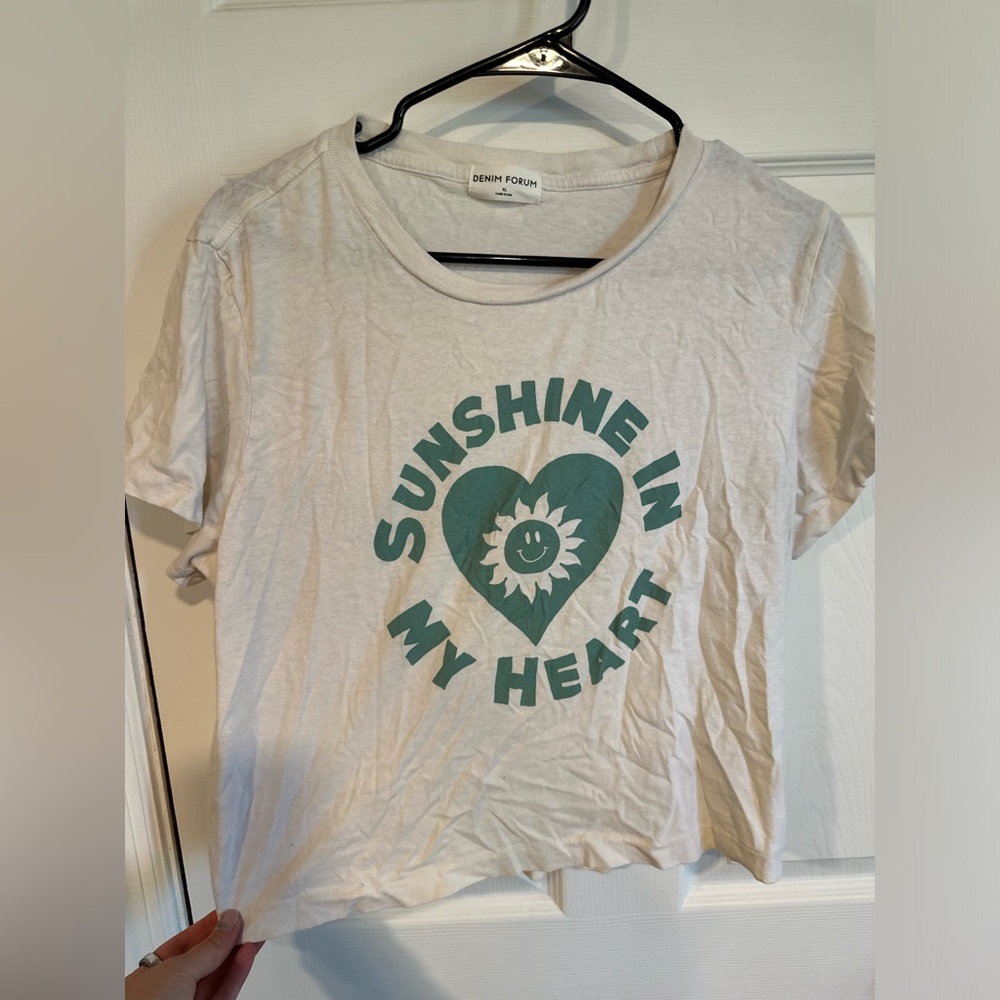 Sunshine Graphic Tee in White and Green